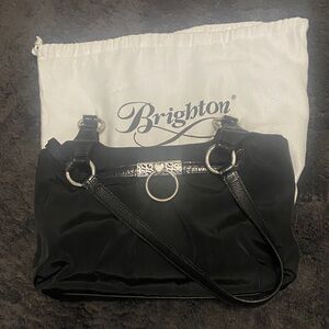 Nwot Brighton Black Shoulder Bag with Silver Accents